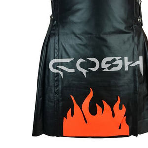 กระโปรงพับหนังลายเปลวไฟจากปากีสถาน - Product Image 4