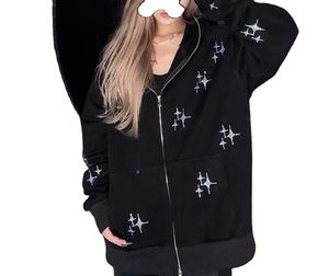 OEM pas cher femmes hiver strass sweats à capuche impression personnalisée super qualité anti-rides respirant logo personnalisé/couleurs léger - Product Image 1