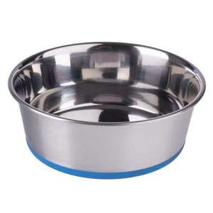 Portable Stainless <b>Steel</b> Heavy Dog Bowl with 100% <b>Silicon</b> Bonded Rubber Base Huge Demand Sales for Dogs Cats & Pets - Product Image 1