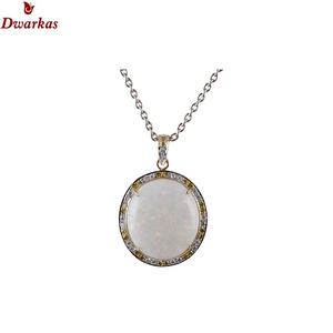 High Quality Luxury <b>Gold</b> Plated 925 Sterling Silver Ethiopian <b>Opal</b> White CZ Multi Gemstone Pendant <b>Necklace</b> Jewelry for Party - Product Image 2