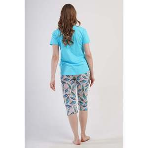 Conjunto de Pantalones Capri y Top de Cuello Redondo KADIN P.SUPREM O YAKA KISA KOL ETEGI OVAL - Color Menta - Product Image 2