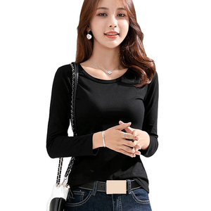 Camisetas de Manga Larga para Mujer, Mezcla de Poliéster/Algodón Ecológicas, con Impresión de Logotipo Personalizado, Etiqueta Privada, Tu Propio Diseño - Product Image 5