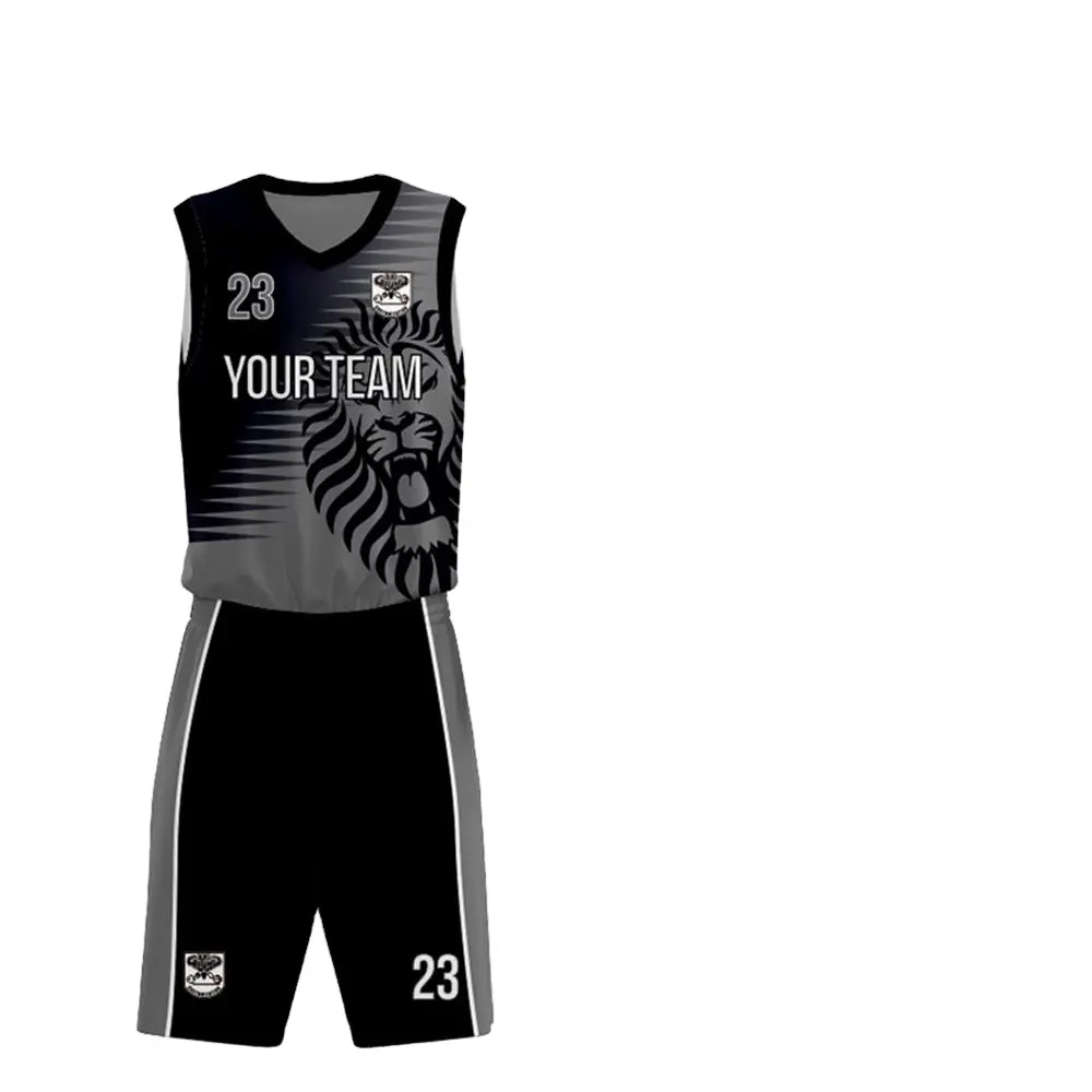 2024 nóng bán giá rẻ đảo ngược bóng rổ Jersey đồng phục màu đen và màu xám đồng phục bóng rổ biểu tượng tùy chỉnh tên đội thể thao Clothin