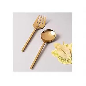 Ensemble de deux cuillères et fourchettes à salade en acier inoxydable, ustensiles de cuisine pour restaurant, outil de cuisine, gadget - Product Image 3