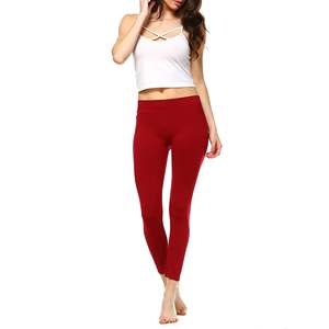 Leggings Casual da Donna White Mark, Taglia Unica, Elasticizzati in Maglia con Motivo Sportivo per Palestra, Colore Rosso - Product Image 1