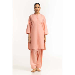 Conjunto Coordinado Chambray Teñido IPST-44554 Color Durazno, Ropa de Trabajo de Verano para Mujer, Hecho de Material de Algodón Suave - Product Image 2