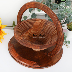 Panier à fruits secs en bois durable de qualité supérieure, fait à la main, multifonctionnel, pour le stockage de noix et de collations, pour les maisons modernes, Tradebyd - Product Image 1