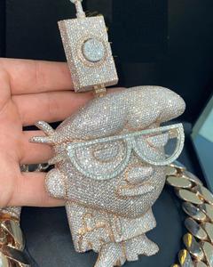 Pendentif personnalisé en moissanite VVS véritable toucher or blanc 14K, pendentif personnalisé en moissanite, - Product Image 1