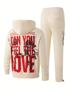 Survêtement de grande taille 100% coton pour hommes le plus vendu pour l'hiver avec motif solide et logo personnalisé Street Wear - Product Image 2