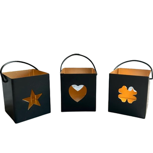 Lot de 3 supports de t-light en métal de haute qualité couleur de taille personnalisée 5.5x5.5x6cm fosse en verre pour la décoration de la maison Occasions de Noël - Product Image 1