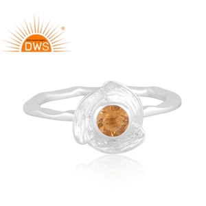 Best Selling Fine Sterling Silver Natural Citrine Gemstone <b>Statement</b> <b>Ring</b> Custom Jewelry Manufacturer - Product Image 3