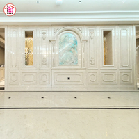 Villa de luxe, décoration de maison en pierre de marbre, carreaux de sol en marbre crème, marbre beige, personnalisation par jet d'eau, prix d'usine en Chine