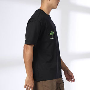 เสื้อถักคอตตอน 100% คุณภาพสูง ทรงหลวม ไหล่ตก ไซส์ใหญ่ สำหรับงานทางการ  แขนสั้น แต่งขอบตัดสี  รับสกรีนลายตามสั่ง - Product Image 6