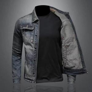 Veste en jean pour homme, fabrication en usine, sans capuche, boutons sur le devant, veste en jean personnalisée imprimée - Product Image 6