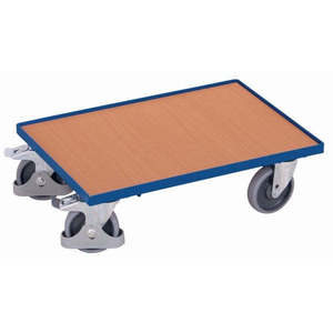 Chariot à roulettes Variofit Euro-System à quatre roues en contreplaqué 605 x 410 mm, capacité de charge élevée pour usage industriel - Product Image 1