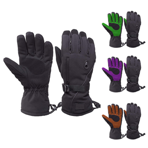 Guantes de Esquí Cálidos de Invierno para Hombre con Puño Elástico, Forro de Punto Suave, Cuero y Poliéster con Calefacción para Clima Frío, Guantes Calefactables - Product Image 5