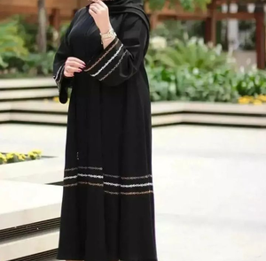 Abayas de verano bordadas de diseñador con conjuntos de hiyab para mujeres Servicio OEM ligero y amigable con el clima cálido disponible - Product Image 3