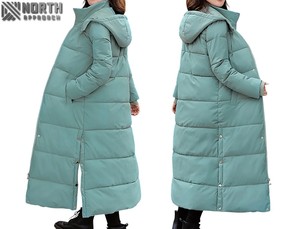 Veste d'hiver épaisse et chaude à fermeture éclair avec capuche Split Puffer Outerwear Snap Closure Breathable Women's Parkas From Pakistan - Product Image 6