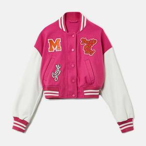 Nouveautés 2026 – Blouson universitaire court en laine coupe-vent et respirant, écologique, pour femme, style sport décontracté, veste de baseball tendance - Product Image 5