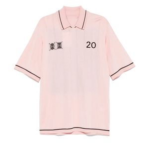 เสื้อโปโลแขนสั้นสำหรับผู้ชายผ้าฝ้ายถักแบบวินเทจผ้า100% ระบายอากาศ - Product Image 5