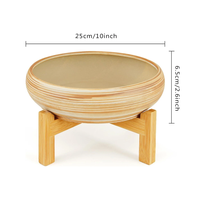 Pot Bonsai Bulat dari Bambu Modern dengan Dudukan Ramah Lingkungan Tahan Lama Buatan Tangan Pot Tanaman Dalam Ruangan Vietnam B2B