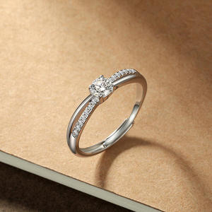 Jeulia Twist Moissanite Infinity <b>Solitaire</b> Wedding Eternity <b>Ring</b> Rhodium Plated Sterling <b>Silver</b> - Product Image 3