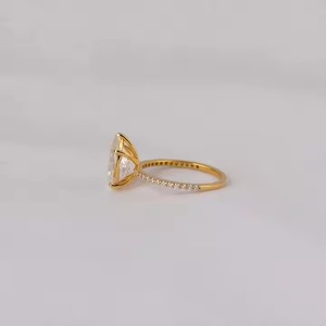 Bague solitaire en or blanc 14 carats pour femme, diamant de laboratoire rond de bonne qualité, ensemble de 4 griffes, cadeau d'anniversaire - Product Image 5