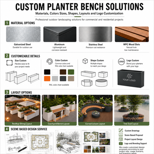 Maceta Metálica Resistente de Gran Capacidad, Estilo Moderno, para Jardín, Paisajismo, <span class=keywords><strong>Exterior</strong></span>, para Hotel, Comercio, Calle - Product Image 3