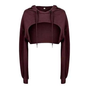 Ventes chaudes, prix d'usine, vêtements décontractés pour femmes, taille plus, hauts courts respirants à manches longues, sweats à capuche courts, nouveau style tendance - Product Image 1