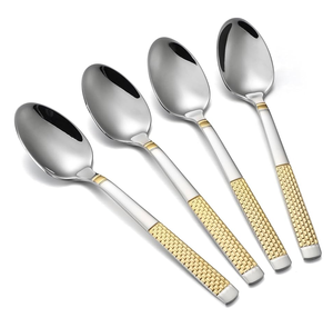 Ensemble de couverts de la plus haute qualité fournisseur en gros couverts artisanat meilleure cuillère à dessert en acier design 4 pièces - Product Image 3