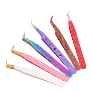 Pinces à épiler à pointe en fibre pour cils individuels classiques et volume, pinces à cils en acier inoxydable 12 cm, légères et faites à la main - Product Image 4