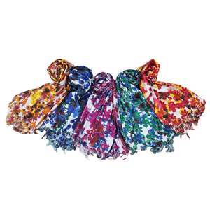 Women's Fashion Lightweight Viscose Tie-Dye Shawl <b>Wrap</b> Colorful Exotic <b>Head</b> Cover for Spring & Fall Sun Protection Veil & Mask - Product Image 2