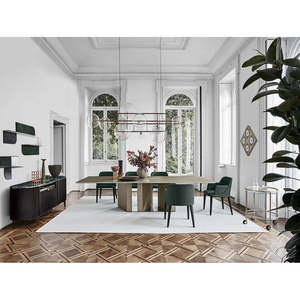 Platium Modern Style Marble <b>Dining</b> <b>Table</b> Extendable Oval Shape Rectangular Pattern Assembled Home Furniture for Apartment Use - Product Image 4
