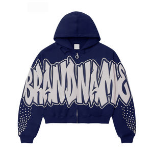 Sudadera con capucha estampada Puff de alta calidad para mujer, ropa de calle de gran tamaño, jersey de lana de algodón grueso 100%, diseño de logotipo 3D - Product Image 5