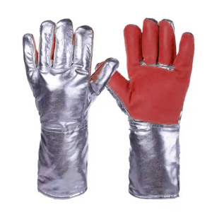 Guantes de seguridad industrial resistentes de calidad superior Papel de aluminio Cuero dividido de vaca Resistente a chispas para soldadura - Product Image 2