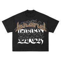 T-shirt court vintage personnalisé en coton pour homme, style streetwear oversize, 100 % coton, avec motif graphique et strass