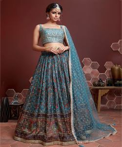Attrayant georgette broderie séquence travail lehenga choli avec dupatta prix de gros fabrication ethnique vêtement lehenga choli - Product Image 4