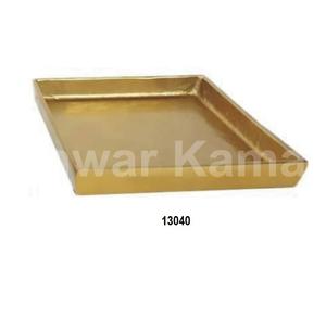 Bandeja de servicio de metal dorado y mármol blanco con asa para hotel y restaurante en casa - Product Image 5