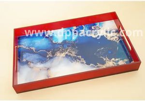 Plateau d'affichage coloré au meilleur prix plateau de service en acrylique transparent personnalisé plateau de service en acrylique d'affichage de stockage - Product Image 6