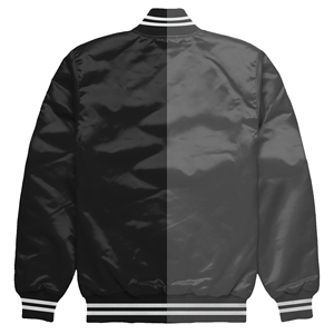 Classique gris noir Satin Varsity Jacket Baseball Letterman Bomber College Jacket Vêtements d'extérieur athlétiques durables et élégants - Product Image 2