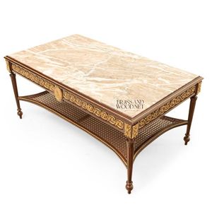 Juego de Mesa de Centro de Madera Clásica de Lujo con Dos Mesas Auxiliares y Estante Inferior - Product Image 4