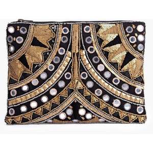 Diseñador de lujo Trabajo hecho a mano Cuentas de vidrio Bordado Blanco Rojo Copo de nieve Forma cuadrada Monedero Alta calidad Hermosa moda - Product Image 2