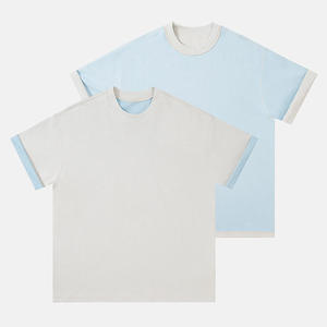 เสื้อทีเชิ้ตขนาดใหญ่ผ้าถักแบบทึบทั้งสองด้านใส่65% ผ้าฝ้าย35% โพลีเอสเตอร์280กรัมสองสี - Product Image 5