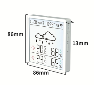 Thermo-hygromètre électronique personnalisé avec WiFi, horloge météo, thermomètre d'intérieur pour la température et l'humidité - Product Image 4
