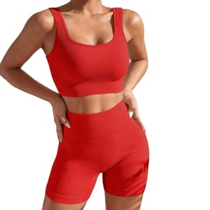 Nueva Llegada Moda Seamless Ejercicio Body-Tight Secado rápido Absorción de humedad Cintura alta Hip Yoga Fitness Set para mujeres - Product Image 6