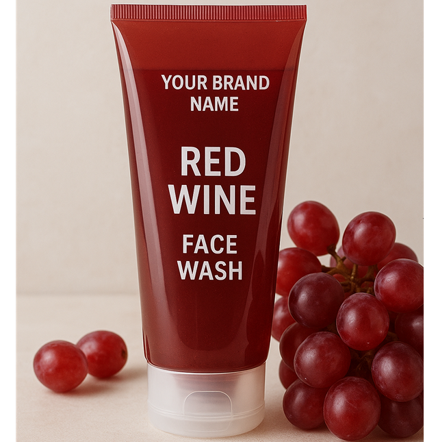 OEM Private Label Red Wine Face Wash | Deep Cleansing Gentle Foaming Facial Cleanser for Hydrating Skin | Wholesale Bulk Export by NUTRIGLOW COSMETICS PRIVATE LIMITED