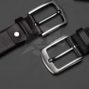 Cinturón de cuero de vaca estilo casual para hombre original al por mayor 100% longitud personalizada con hebilla de acero inoxidable MOQ bajo - Product Image 3