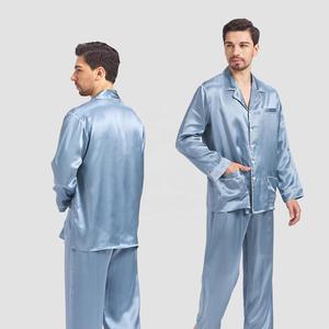 Personalizado 100% de seda para hombre ropa de dormir Loungewear manga larga pierna Pj Set hombres Pijamas - Product Image 1