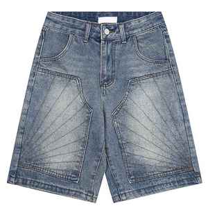 Shorts tactiques amples pour hommes, style cargo multi-poches, coupe ample, respirant, 100% coton, streetwear décontracté d'été, brodé - Product Image 1