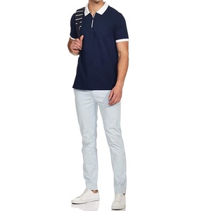 Logotipo personalizado al por mayor para hombre polos hip hop bordado logotipo más tamaño azul casual hombres algodón Golf camisetas 2025 - Product Image 4